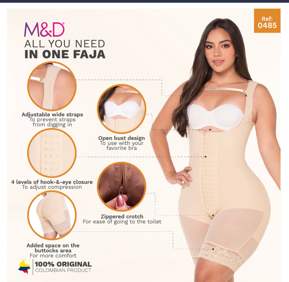 Fajas Mariae FL101  Fajas Colombianas Postpartum Open Bust Shapewear  Bodysuit for Women
