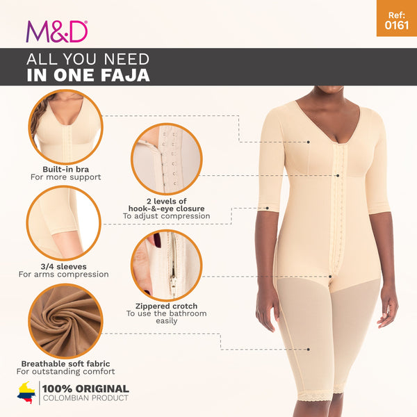 Fajas MyD 0161 FAJAS MYD 0161 FULL BODYSUIT BODY SHAPER FOR WOMEN / POWERNET