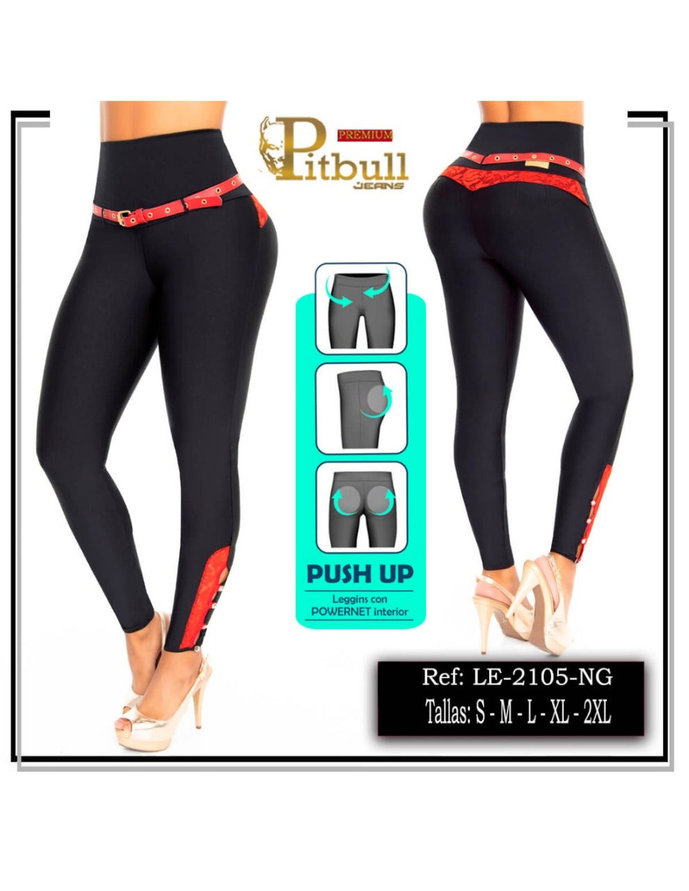 Leggings colombiano PITBULL 2105  NG- L\XL\XXL