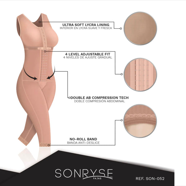 SONRYSE 052 | Faja Colombiana de Cuerpo Completo para Post Cirugía con Bra Incorporado | Efecto Levantamiento de Glúteos y Control de Abdomen | powernet por SONRYSE