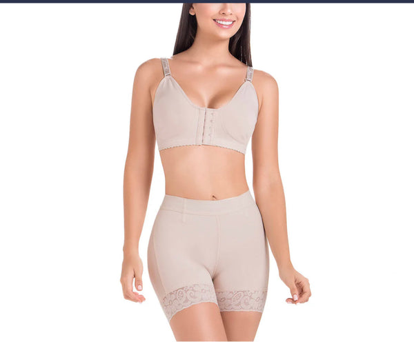 Fajas MariaE FU101 | Shorts de talle alto con control de barriga para mujer | powernet