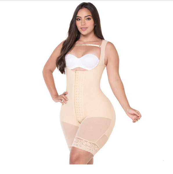 Fajas MYD 0485 | Fajas Colombianas Post Cirugía Medio muslo Shapewear Body para guitarra y tipos de cuerpo de reloj de arena